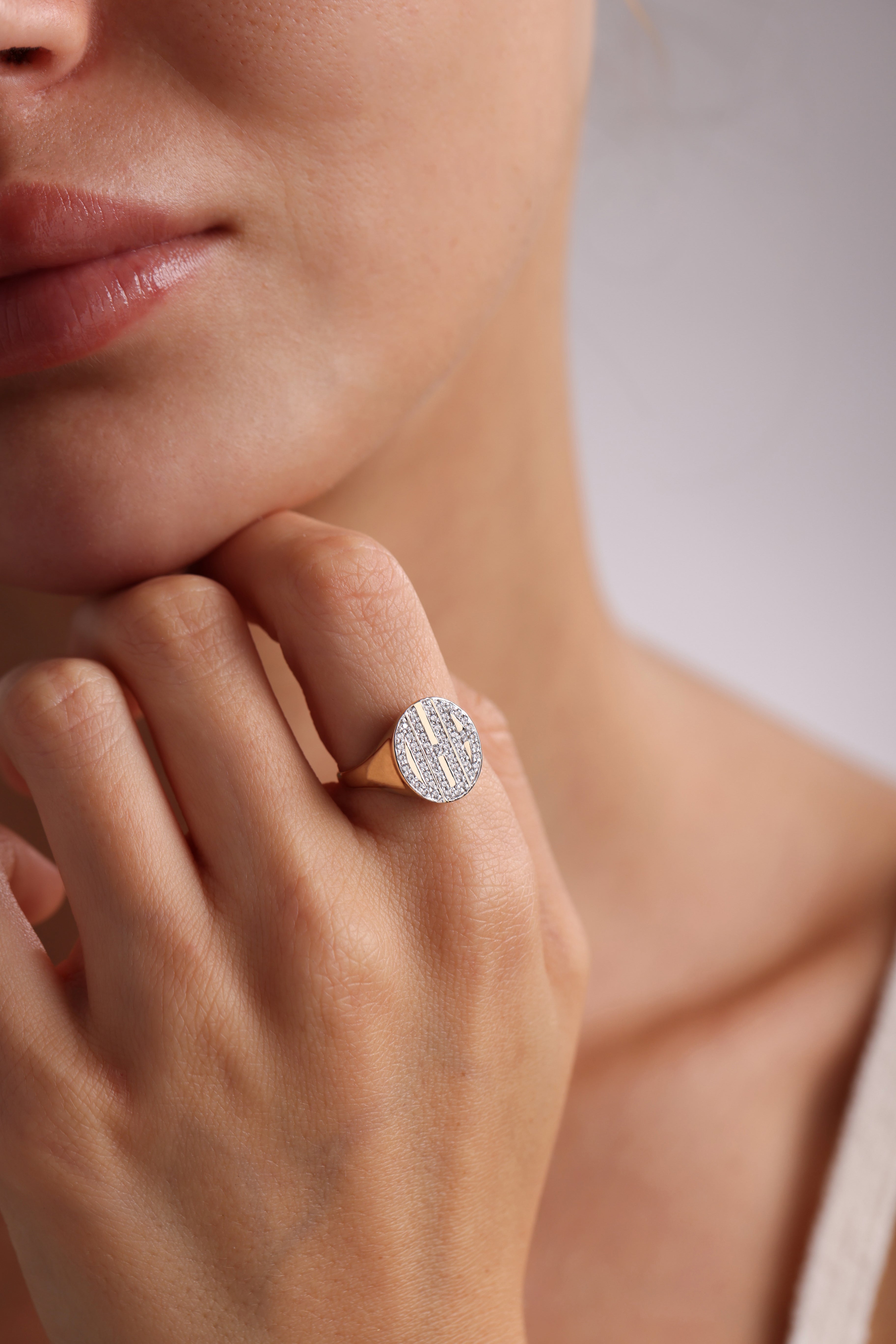 14k Gold Initial Signet Ring