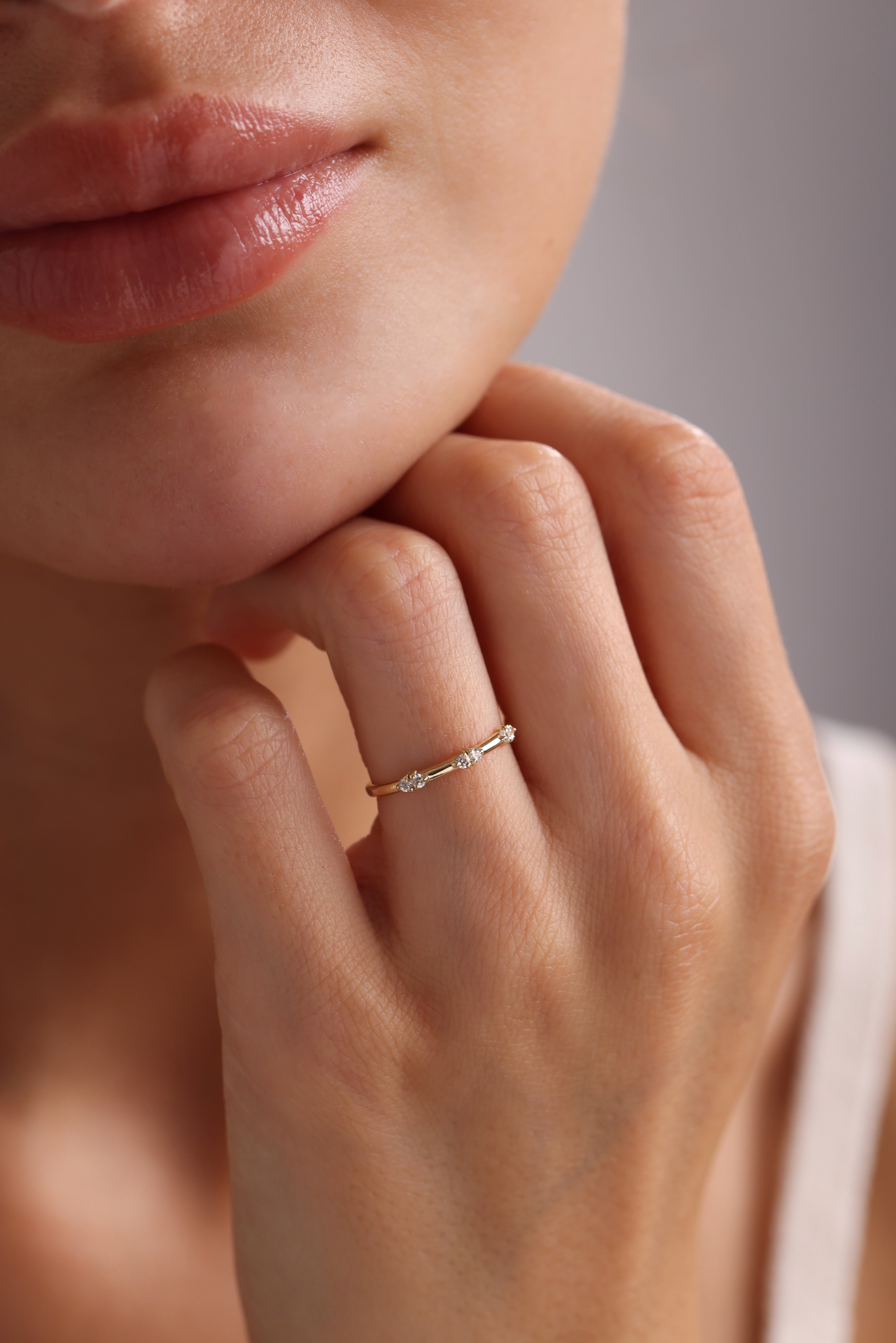 14k Textured Twig Ring