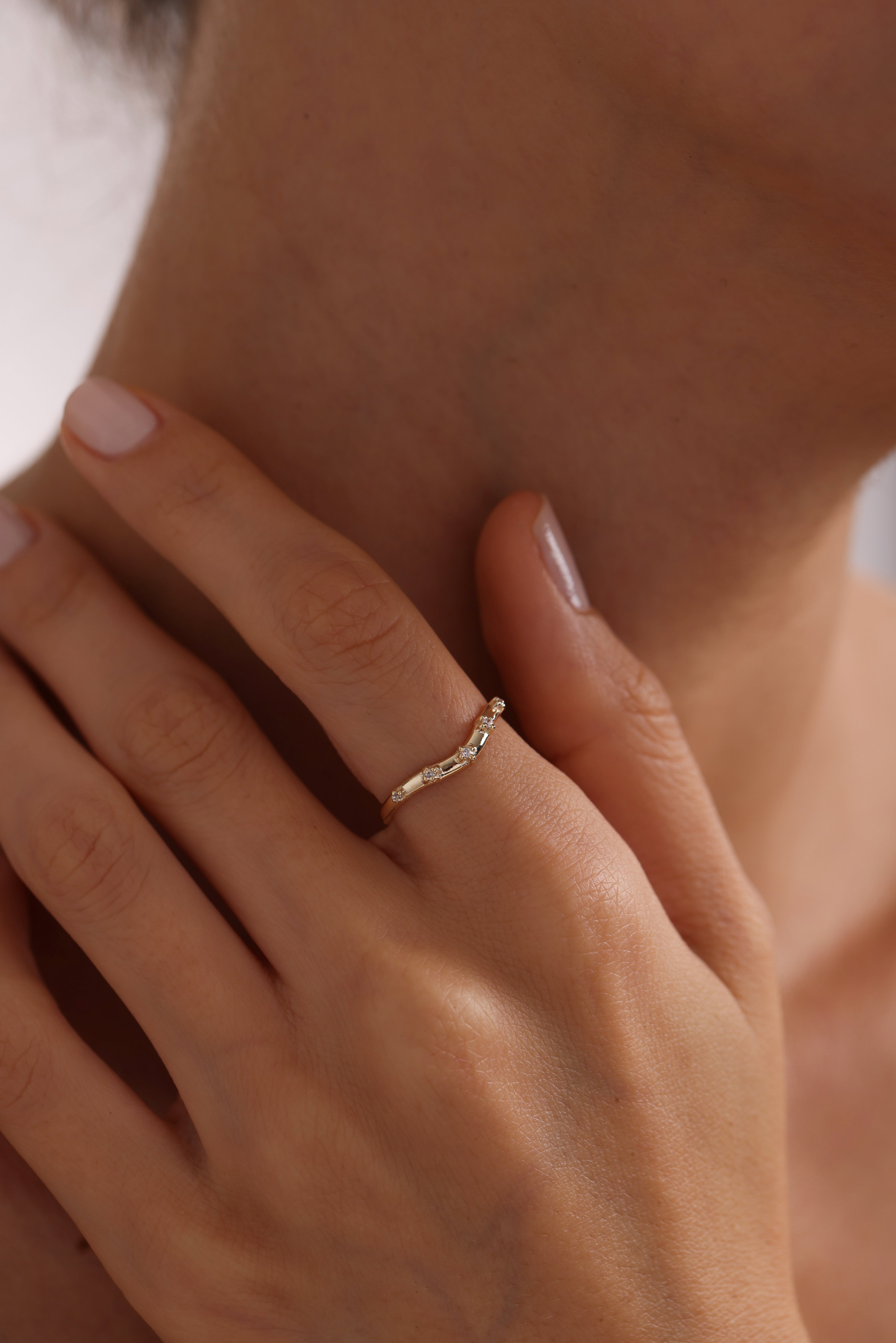 14k Gold Five-Stone Diamond Band