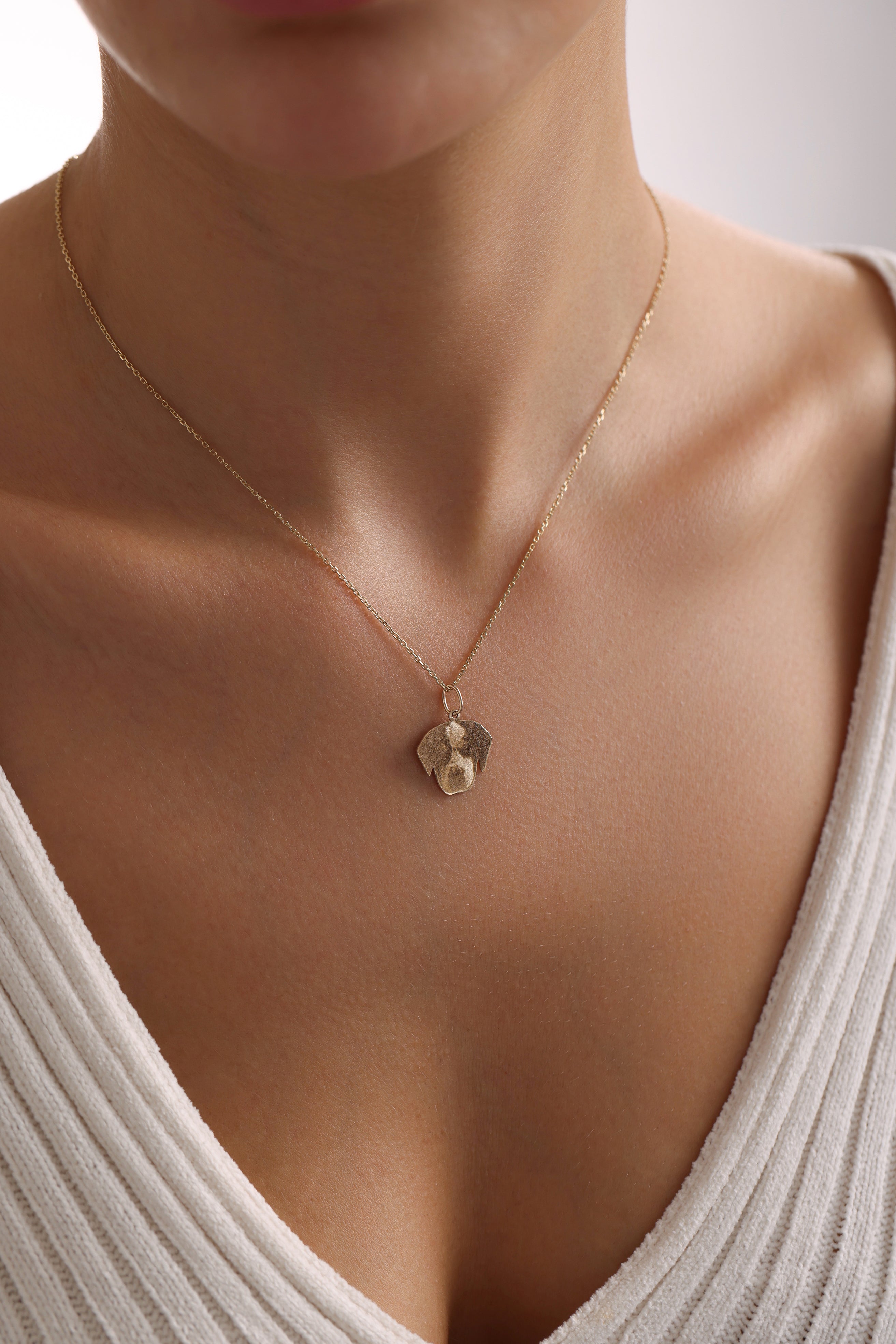 14k Gold Puppy Charm Necklace