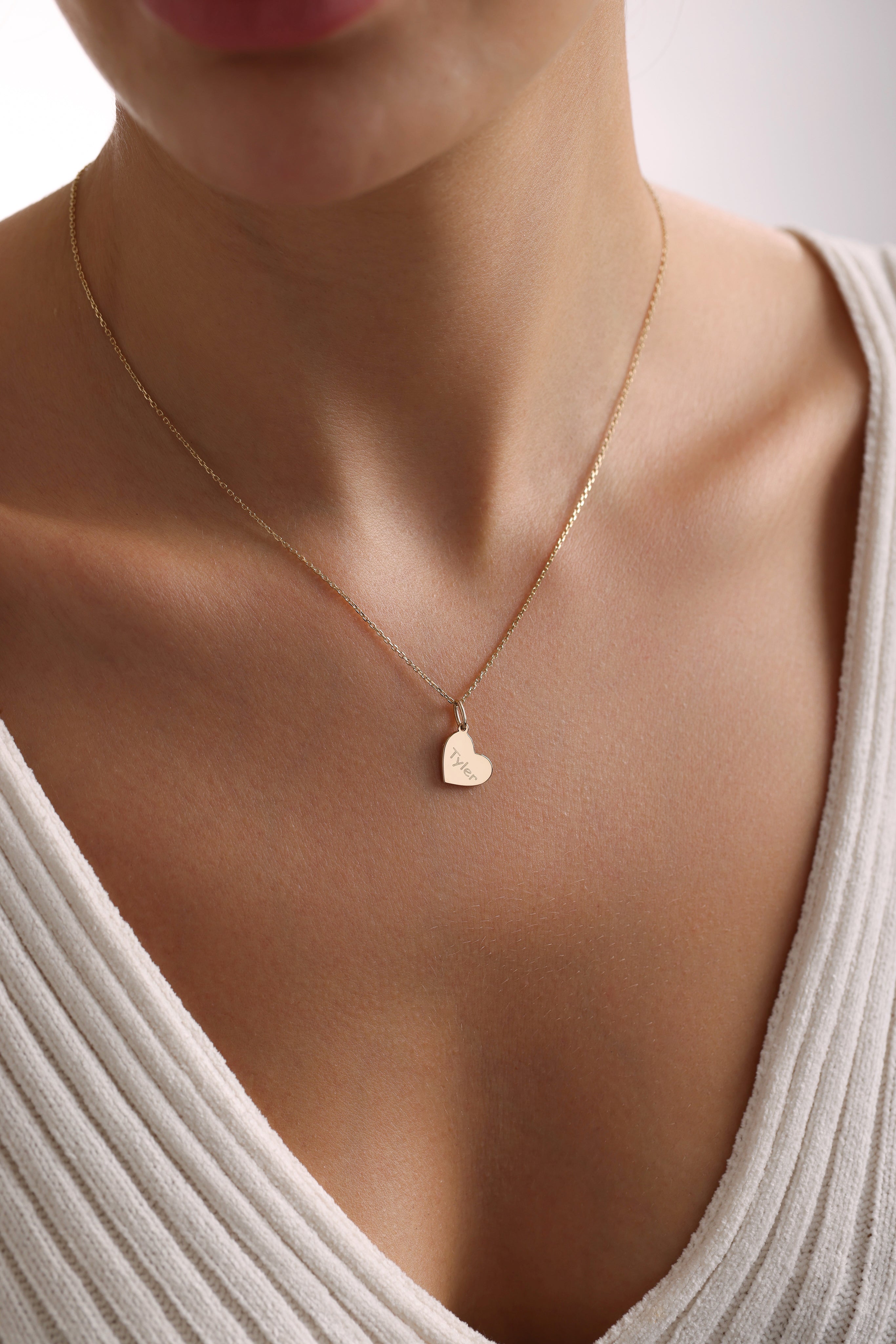 14k Gold Heart Charm Necklace