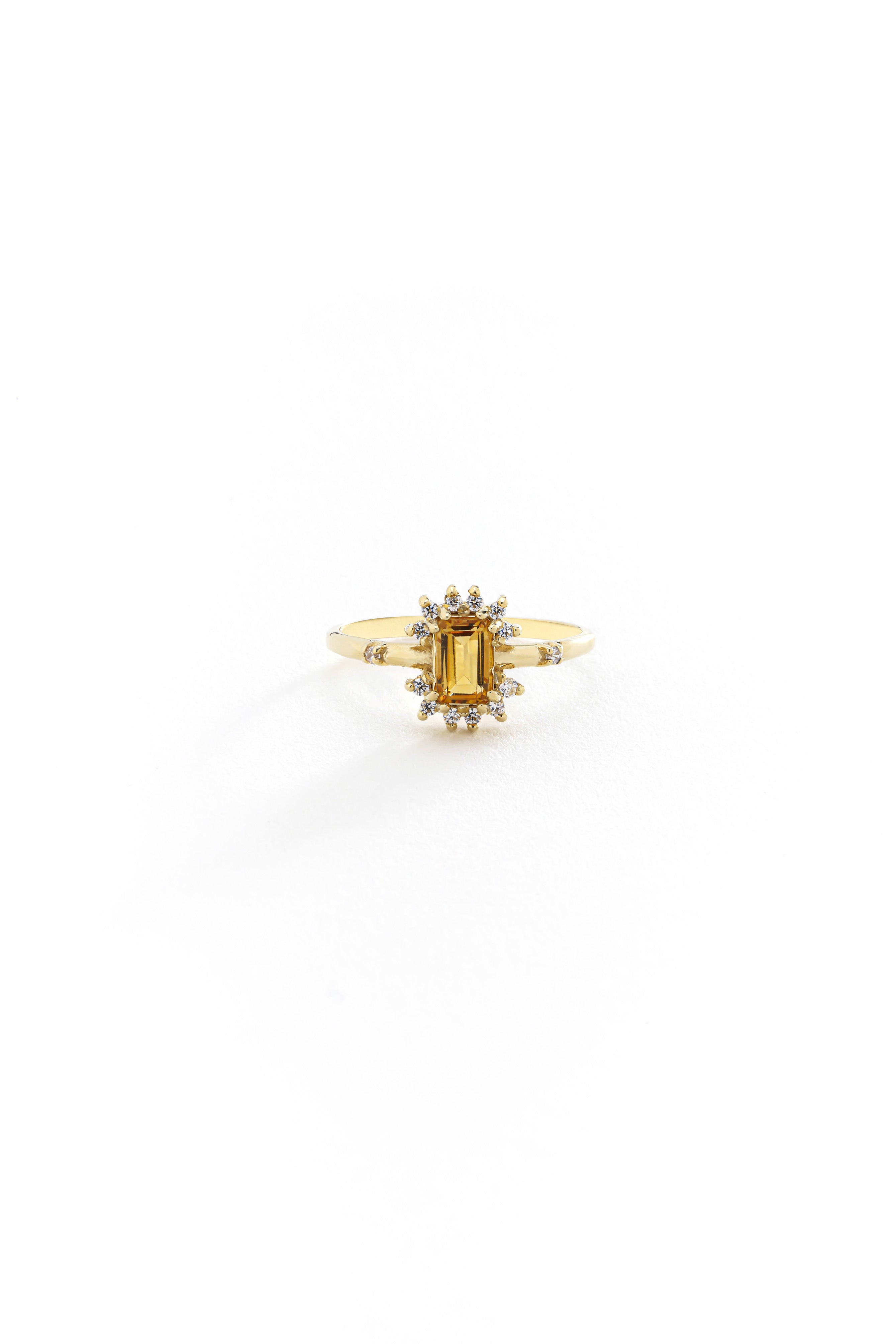 14k Gold Sun Mirage Citrine Ring