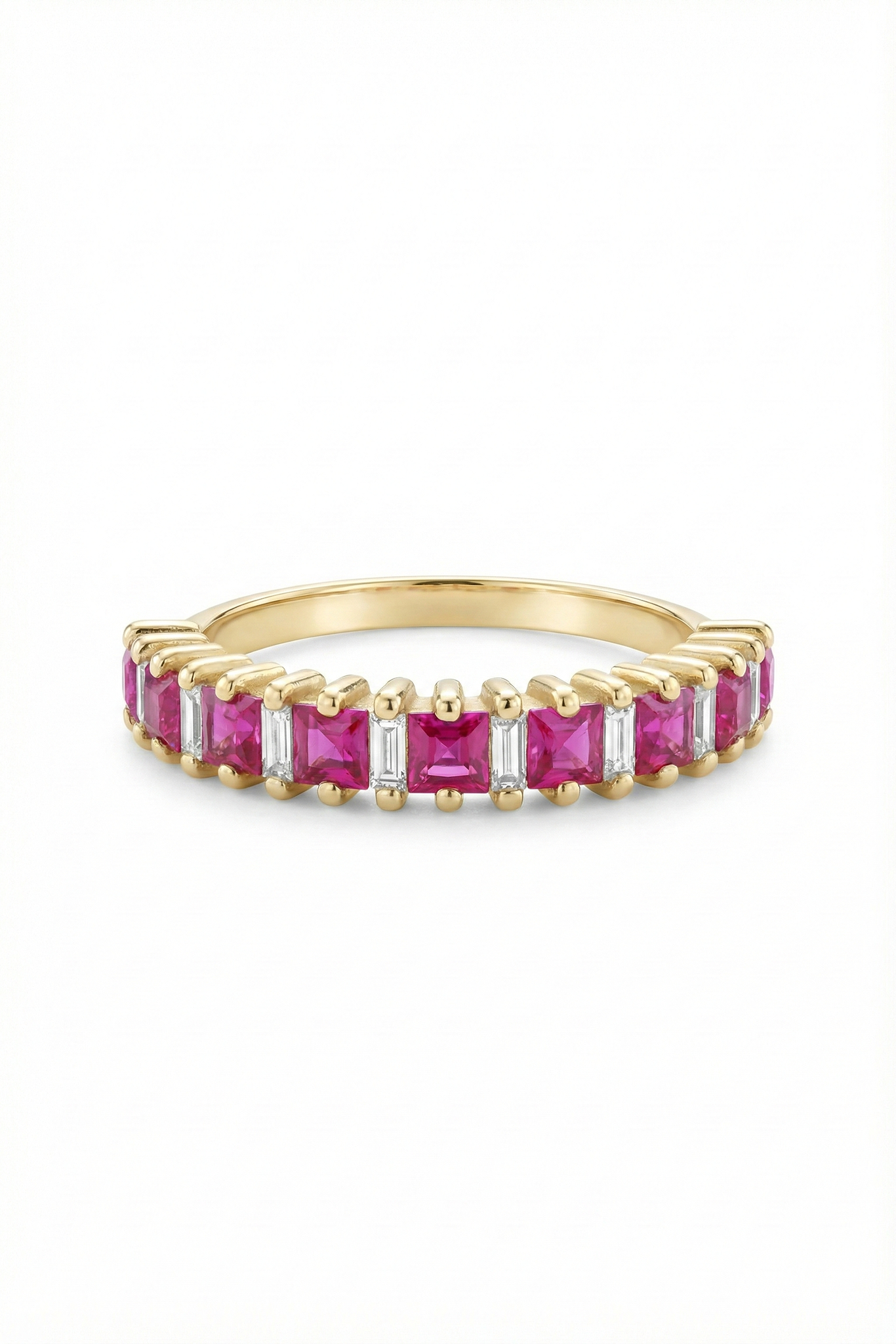 14k Gold Ruby Baguette Ring