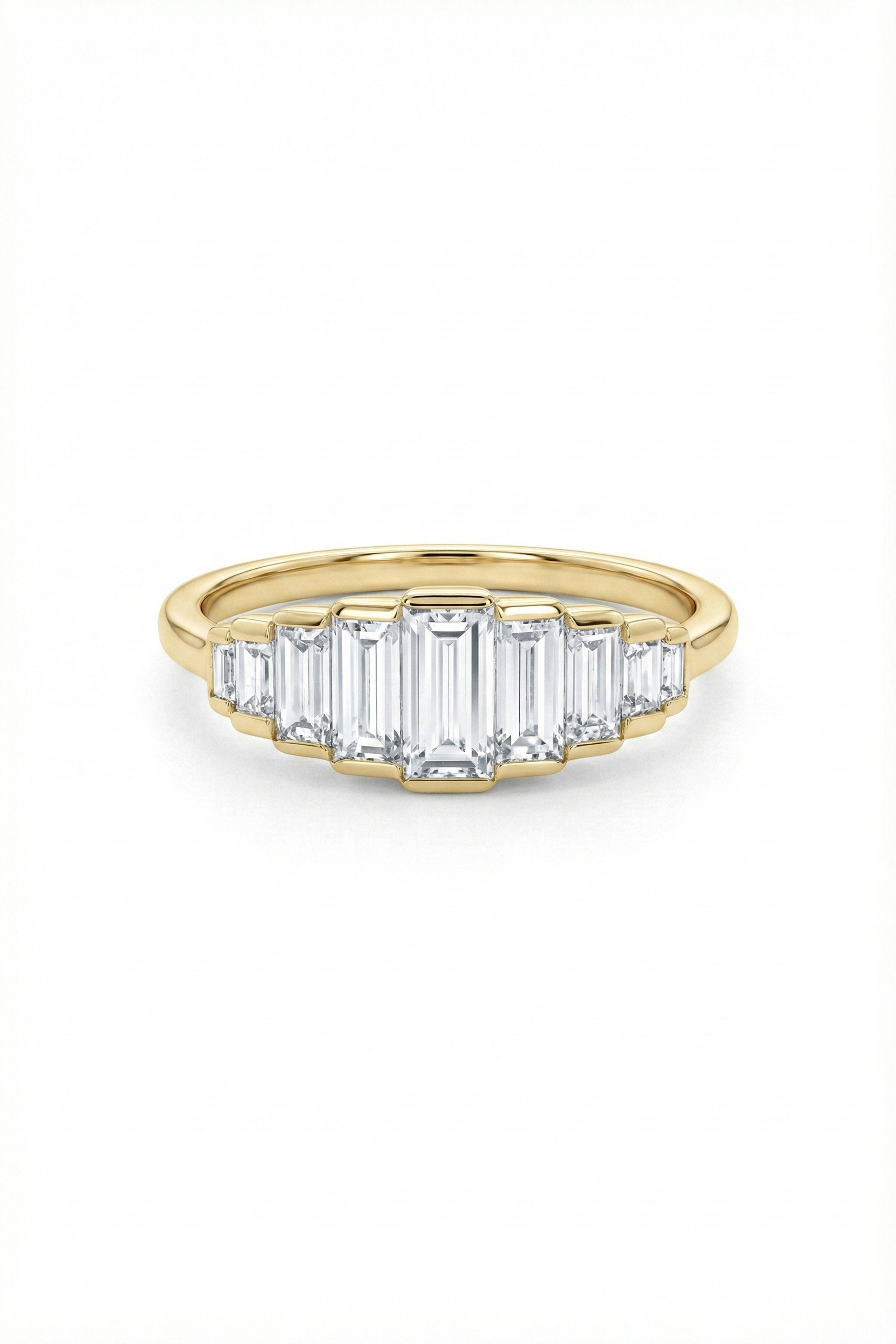14k Gold Seven Baguette Diamond Band
