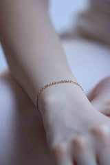 Gold Figaro Style Bracelet / Handmade Gold Figaro Bracelet