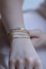 Gold Figaro Style Bracelet / Handmade Gold Figaro Bracelet