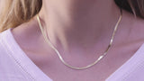 14k Gold Herringbone Necklace / Handmade Herringbone Necklace