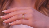 14k & 18k Minimal 7x5 MM Citrine Ring / Handmade Gold Citrine Ring
