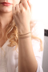 14k Gold Rope Bracelet / Handmade Gold Stacking Bracelet
