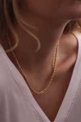 14k Gold Rope Necklace / Handmade Gold Rope Necklace