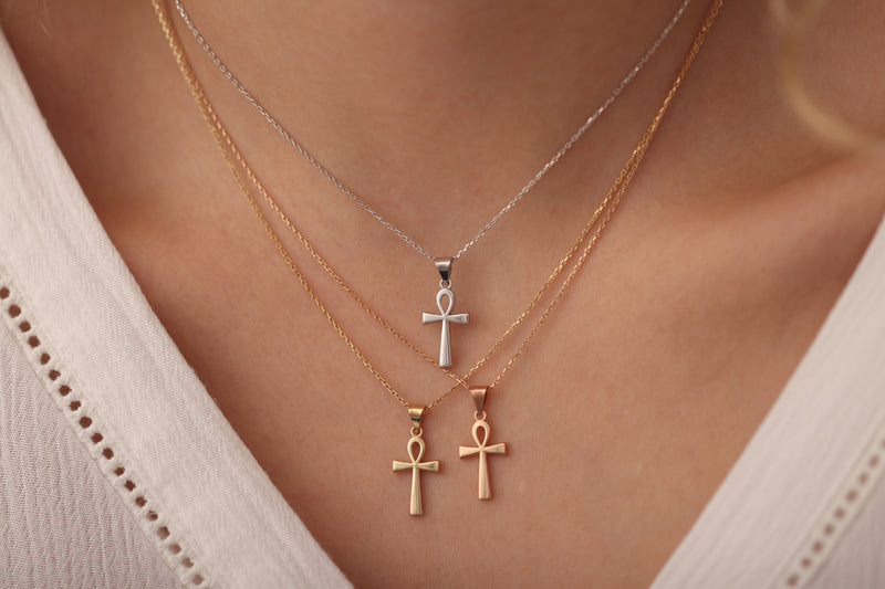 14k Handmade Gold Cross Necklace / Cross Necklace