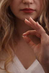 14k & 18k Gold Evil Eye with Tiny Diamond Ring