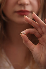 14k & 18k Handmade Evil Eye with Tiny Diamond Ring