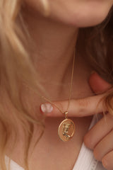 14K Gold Nefertiti Necklace / Handmade Gold Queen Nefertiti Necklace