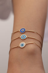 Gold Evil Eye Bracelet / Handmade Gold Evil Eye Bracelet