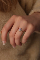 14k & 18k Gold Purple Sapphire Diamond Ring