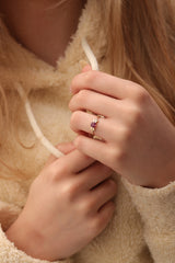 14k & 18k Solitaire Rhodolite Band / Solitaire Rhodolite Ring / Gold Minimalist Ring Available in Gold, Rose Gold and White Gold