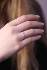 Tiny Diamond Gold Evil Eye Ring / Handmade Evil Eye Ring