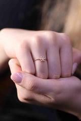 Snowflake Tiny Diamond Ring / Handmade Snowflake Diamond Ring