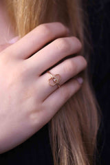 Tiny Diamond Gold Hamsa Hand Ring / Handmade Hamsa Hand Ring