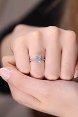 Baguette Diamond Simulant Engagement Ring / Half Eternity Band