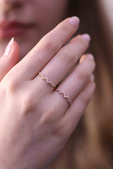Diamond Wedding Ring / Diamond Stackable Band / 14k Gold Minimalist Ring