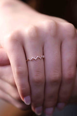 Diamond Wedding Ring / Diamond Stackable Band / 14k Gold Minimalist Ring