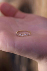 Baguette Diamond Leaf Ring / Ivy Leaf Diamond Band
