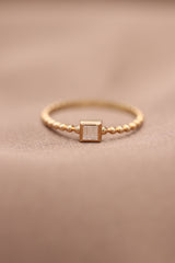 14K Hand-made Baguette Diamond Ring