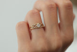 14k & 18k Gold Engagement Seven Diamond Ring