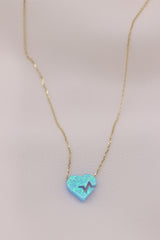 14k Gold Opal Heart Necklace