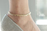 14k Gold Virola Link Bracelet / Handmade 6 MM Wide Virola Chain Bracelet, Mens/Women Chain Bracelet Available in Gold, Rose and White Gold
