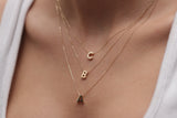 14k 18k Gold Initial Necklace
