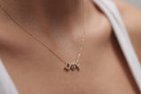 14k 18k Gold Diamond Letters With Heart Necklace