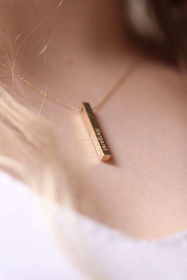 14k Gold Bar Necklace