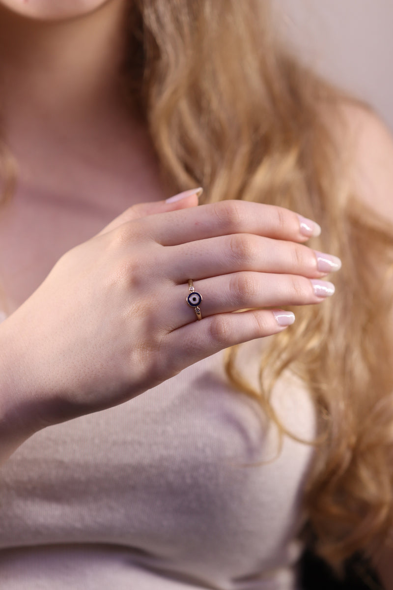 Leona Evil Eye Diamond Ring (Large)