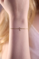 14k Gold Cross Bracelet