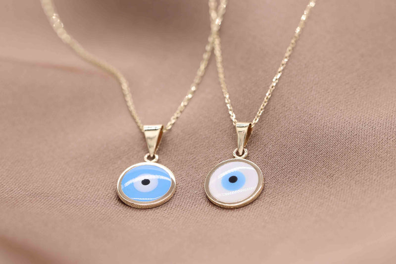 Handmade Gold Evil Eye Necklace / Gold Evil Eye Necklace