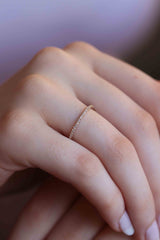 14k Eternity White Diamond Ring / Handmade Diamond Band