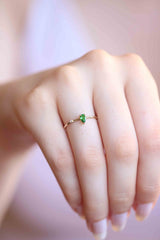 14k Handmade Natural Emerald Ring / Gold Diamond Emerald Ring