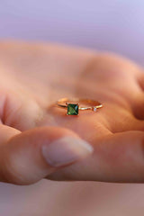 14k Natural Emerald Ring / Genuine Emerald Ring