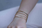 Gold Paper Clip Bracelet / Handmade Gold Rectangle Bracelet
