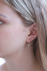 14k Gold Evil Eye Earring / Handmade Gold Evil Eye Earring