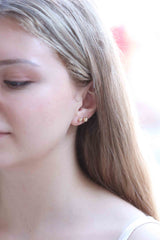 14k Gold Bead Earring / Handmade Gold Bead Earring