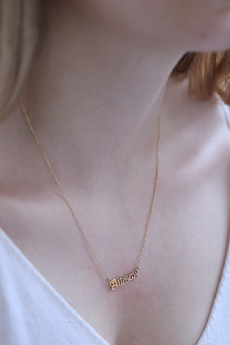Handmade Gold Name Necklace / 14k Gold Name Necklace