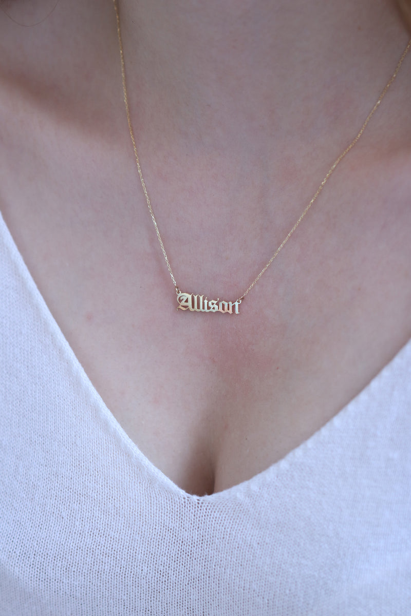 Handmade Gold Name Necklace / 14k Gold Name Necklace