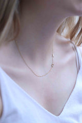 Gold Sideways Initials Necklace / Handmade Two Letter Initial Necklace