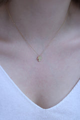 Tiny Diamond Gold Hamsa Necklace / Handmade Hamsa Necklace
