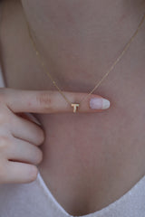 14k 18k Gold Initial Necklace