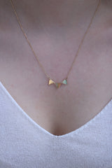 Handmade Gold Triangles Necklace / 14k Gold Triangles Necklace